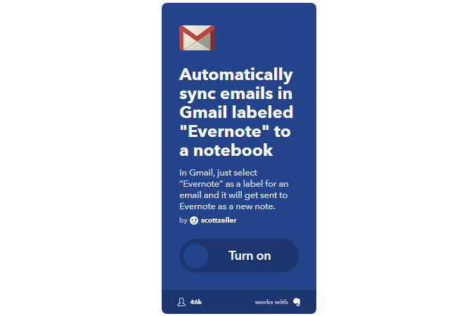 Ülim IFTTT juhend: kasutage veebi kõige võimsamat tööriista nagu Pro 47IFTTT SelectiveGmailsToEvernote
