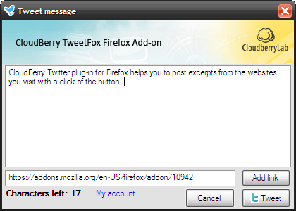 twitter addon Firefox