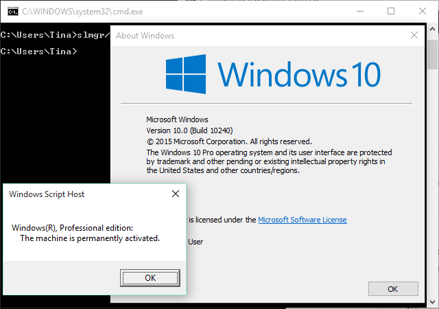 Windows 10 Build 10240 litsents