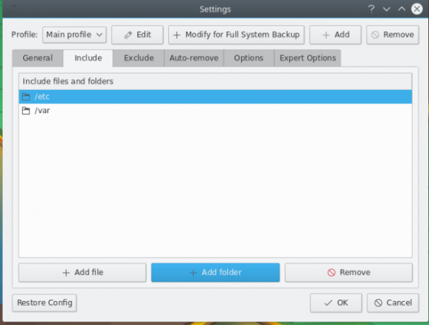 optimeerida backup backtime jne var