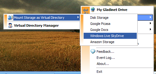 Kaardista veebiteenus Gladinetiga võrgudraivina (Windows) loobtoreageageglad