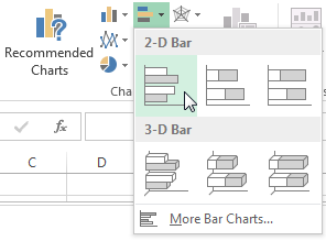 Excel Valige 2D ribadiagramm