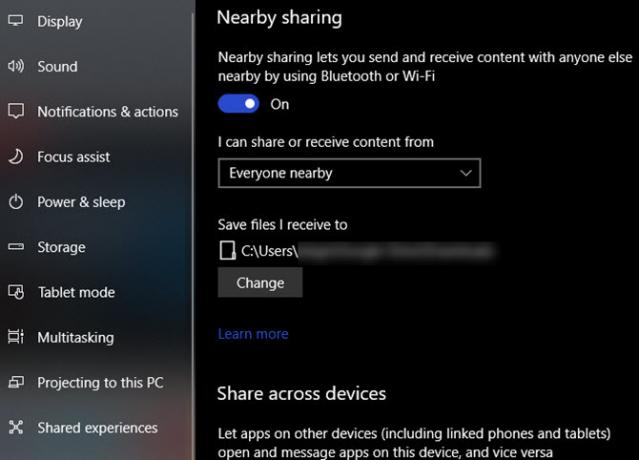 Windows-10-Lähedalasuv-jagamise võimalus