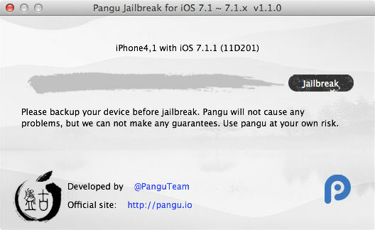 Kuidas Jailbreak iOS 7.1.x ja Cydia installida Pangu 1 abil