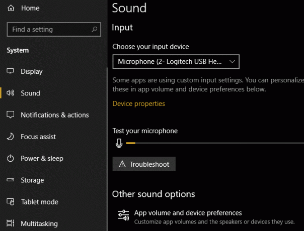 Windows Sound Mici suvandid