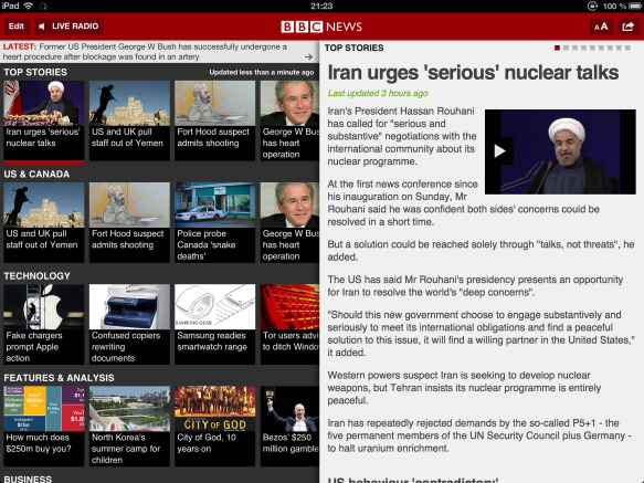 Hankige oma iOS-i rahvusvaheliste uudiste parandus BBC bbcnews1 päisest