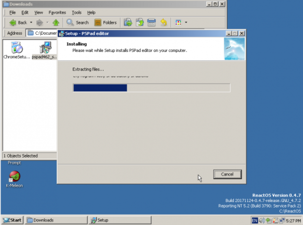 reactos ülevaade pspad install