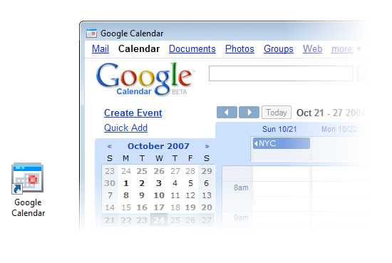 Prism - Google'i kalender töös