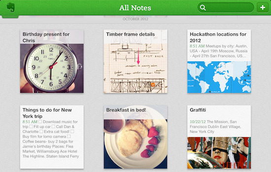 evernote rakenduse ipad