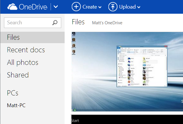 See on ühe parima Windowsi programmi nimega OneDrive ekraanipilt