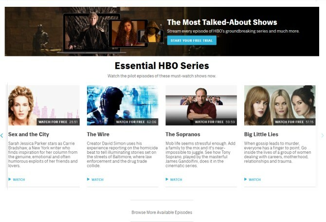 Vaadake tasuta episoodide HBO veebisaiti