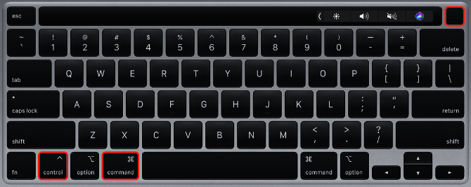 MacBook-klaviatuur jõuga väljalülitatava otseteega