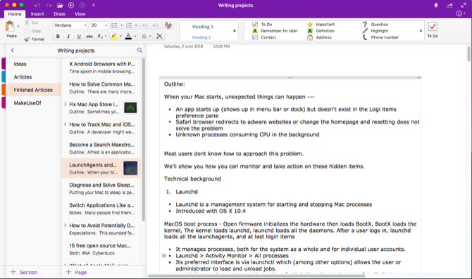 märkmiku haldamine onenote'iga