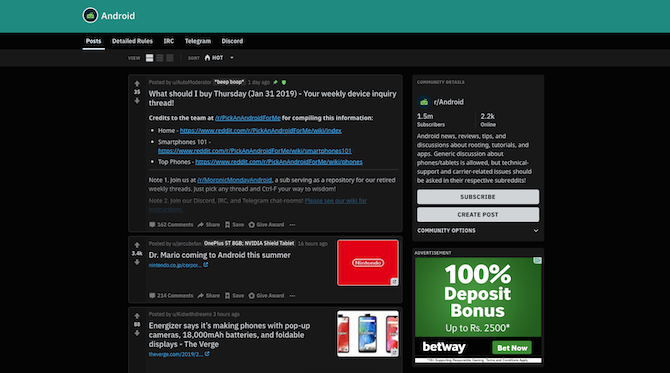 Androidi subreddit