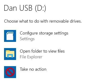 vaikesuvandid usb windows 10