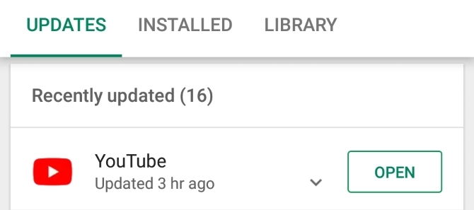 YouTube'i värskendamine Androidis