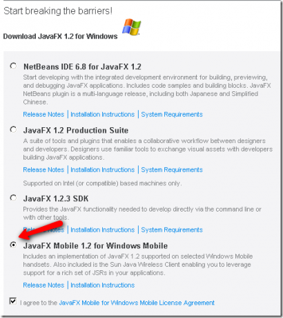 Java Windows Mobile jaoks