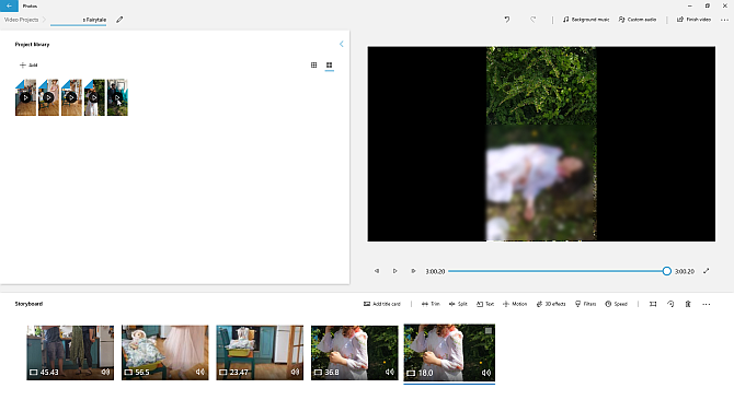 Windows 10 fotode rakenduse videoredaktor