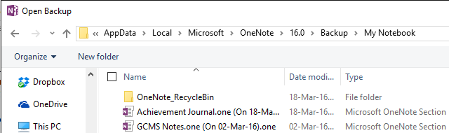 OneNote'i varunduskaust