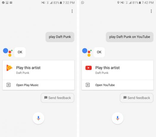 google assistent muusika mängimine video esitamine