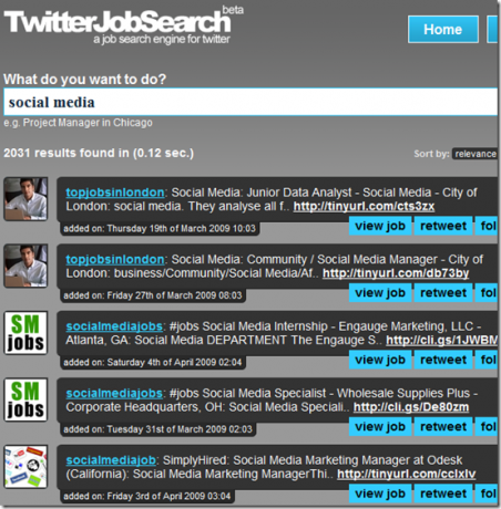 Twitteri tööotsija.
