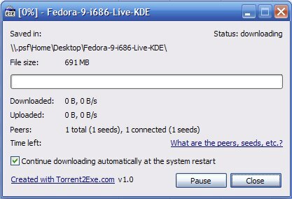 Torrentite allalaadimine ilma kliendita Torrent2Exe [Windows] 02 allalaadimisel