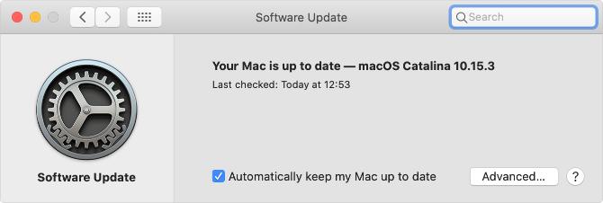 Tarkvarauuenduse süsteemieelistuste leht macOS-is