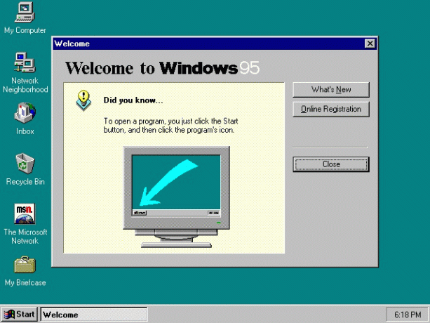 Windows 95 töölaud