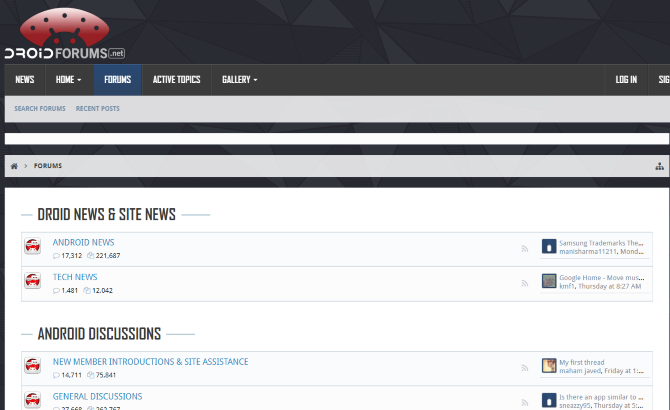 Proovige seda Androidi foorumit, Droid-foorumeid