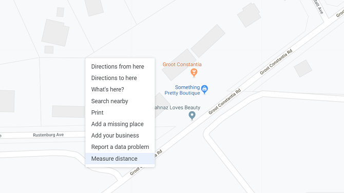 google maps mõõdab vahemaamenüüd