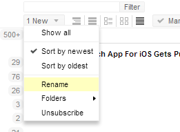 BazQux Reader - väärt minimalistlik asendamine Google Readerisse sorteerige kaustade ümbernimetamine