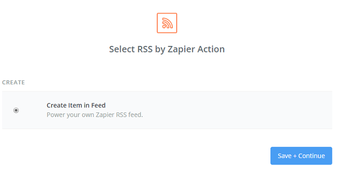 RSS by zapier loob üksuse