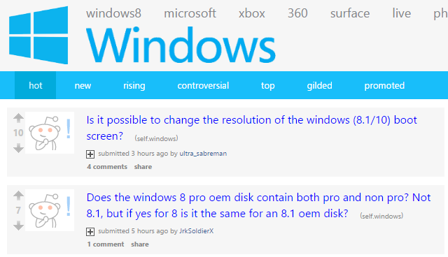 Reddit Windowsi