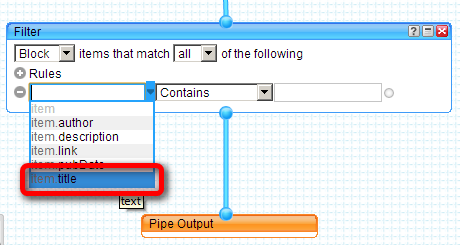 üksuse reeglite filter