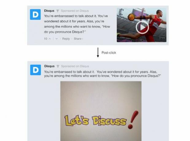 Disqus.com-i pakutav näidisreklaam