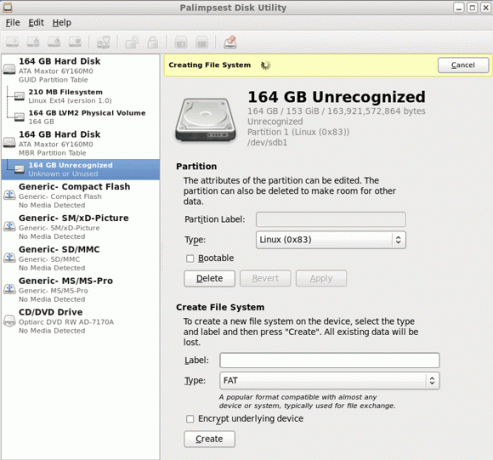 Amahi koduserveri seadistamine - draivi lisamine serverisse [Linux] 7 failisüsteemi loomine