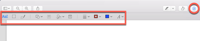 macOS eelvaate märgistuse tööriistariba