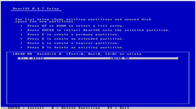 reactos ülevaade install4 ketas