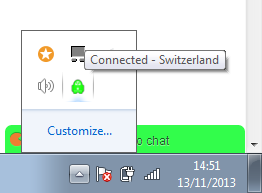 privaatne Interneti-juurdepääs-tööriistariba-arvuti