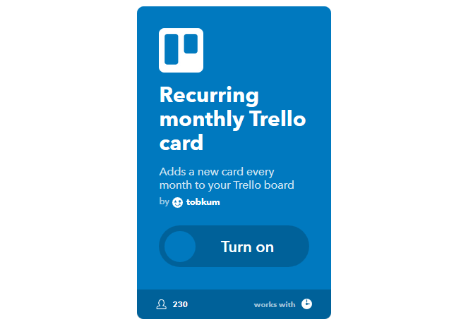 Ülim IFTTT-i juhend: kasutage veebi kõige võimsamat tööriista nagu Pro 60IFTTT RecurringTrelloCard