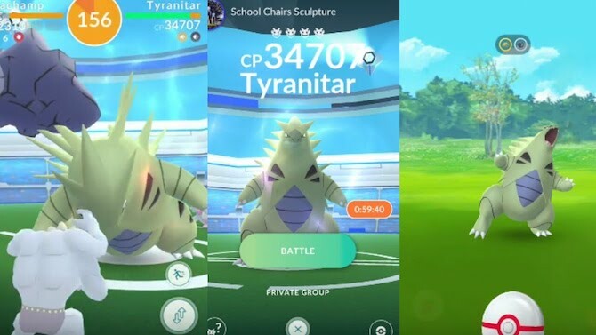 Pokemon Go Tyranitar Raid Bossi lahing