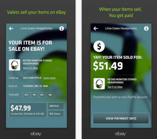 eBay käivitas iOS-i rakenduse nimega "eBay valet", mis müüb teie asjad teie jaoks ebayvalet