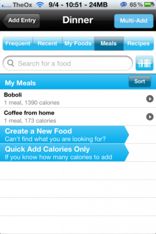 MyFitnessPal kalorite loendur - parim kaalulangusrakendus telefonil iPhone 2012 09 04 22