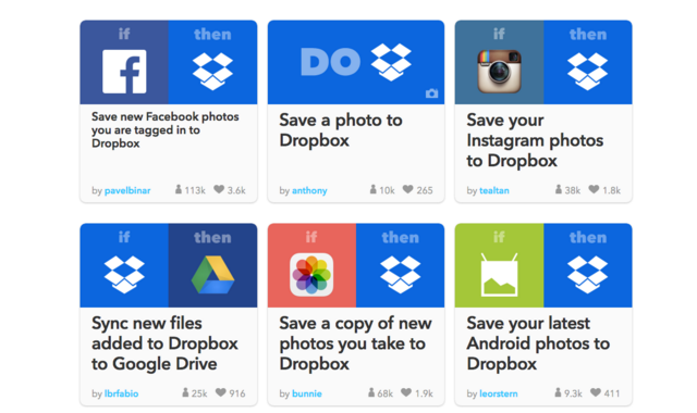 IFTTT Dropboxi retseptid