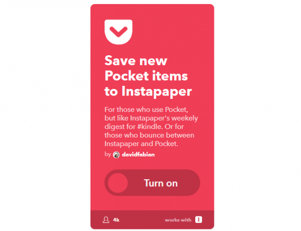 Ülim IFTTT-i juhend: kasutage veebi kõige võimsamat tööriista nagu Pro 62IFTTT PocketToInstapaper