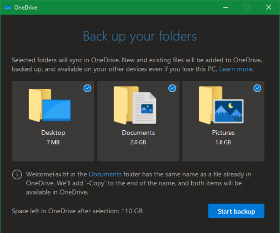 OneDrive varunduskaustad