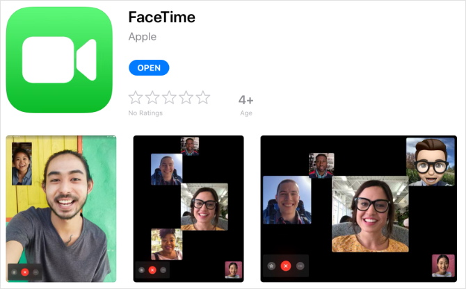 FaceTime'i rakendus iPad App Store'is