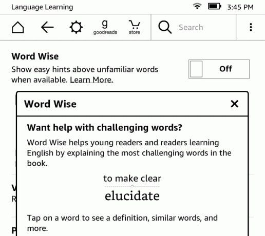 Kuidas seadistada ja kasutada oma Kindle Paperwhite 32 Paperwhite Word Wise