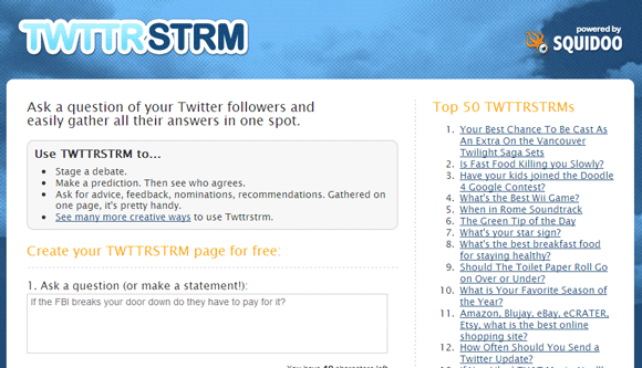 6 Twitteri veebirakendust, et esitada küsimusi Twitter Crowd twttrstrm abil
