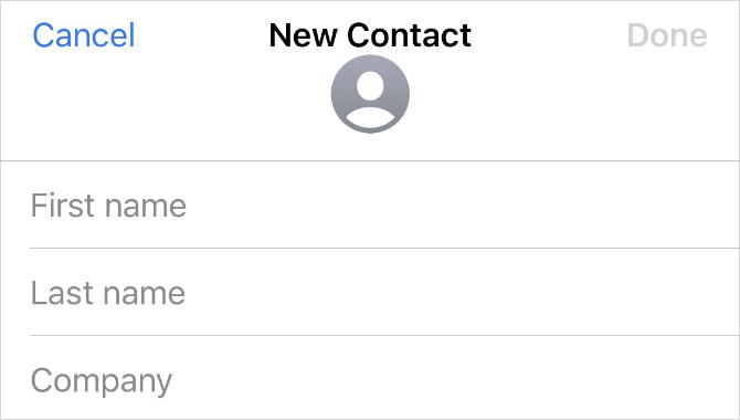 Uus kontaktide leht iPhone'is